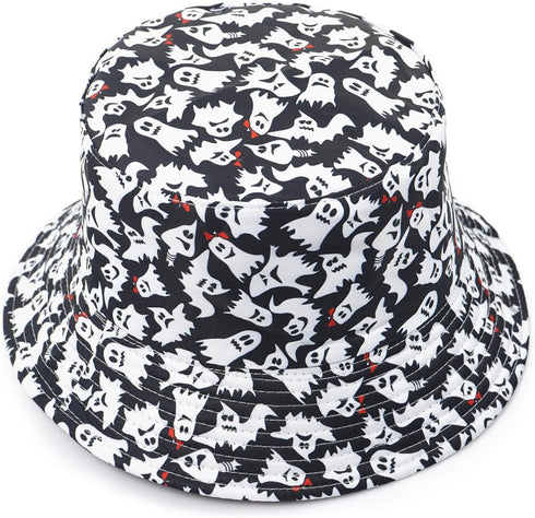 Halloween Bucket Hat, Reversible Beach Sun Hat for Women