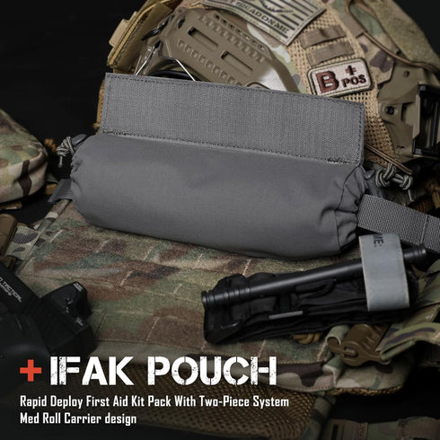 WYNEX Tactical First Aid Drop Dump Pouch, Medical Trauma Roll Up Bag with Hook-N-Loop for Chest Rig Vest