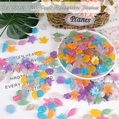 300pc Sea Glow in The Dark Rocks, Aquarium Glow Stones for Fish Tank and DIY Crafts