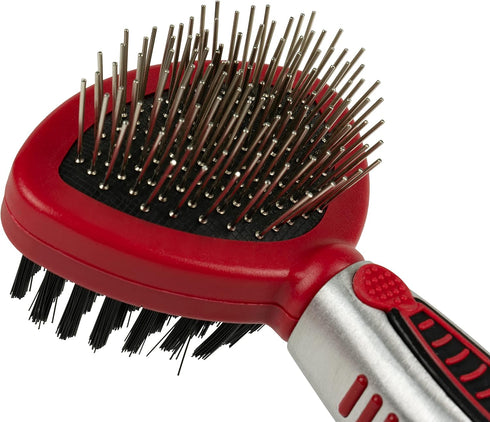CHI for Cats Double Sided Bristle & Pin Brush, 2-in-1 Grooming Tool with Ergonomic Handle for All Cats