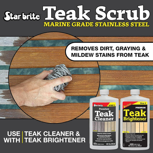 Marine-Grade Stainless Steel Scrubbing Pad for Wood Refinishing
