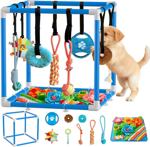 Puppy Play Gym with Snuffle Mat & 8 Hanging Toys Indoor Play