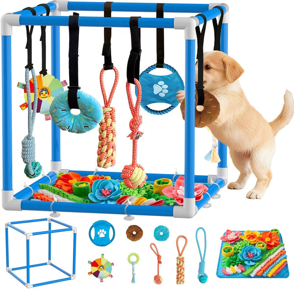 Puppy Play Gym with Snuffle Mat & 8 Hanging Toys Indoor Play