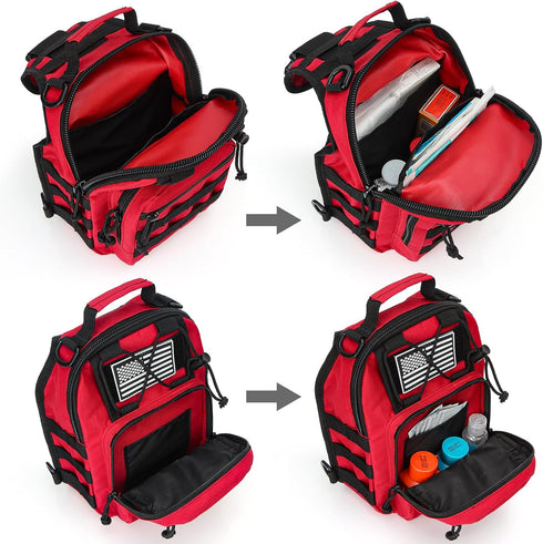 Backpack Pack First Aid Sling - EMS Equipment Emergency Medical Supplies Tactical Range Shoulder Molle Bag - Heavy Duty