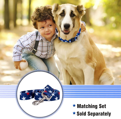 Native Pup American Flag Dog Leash, American Red & White Stars, One Size
