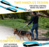 Heavy Duty Bungee Dog Leash 6 ft - 7.5 ft for Large and Medium Dogs | No Pull, Reflective, Tactical Dog Leash | Soft Neoprene Padded Double Handle (Blue)