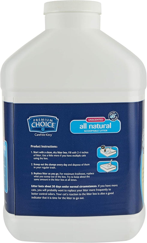 All Natural Unscented Scoopable Cat Litter, 16 Pound Jug