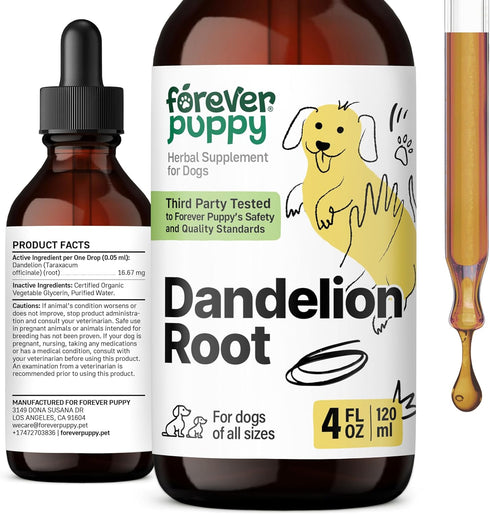 Dandelion Root for Dogs, Liver Detox & Cleanse Drops for All Sizes, Natural Supplements - 4 oz