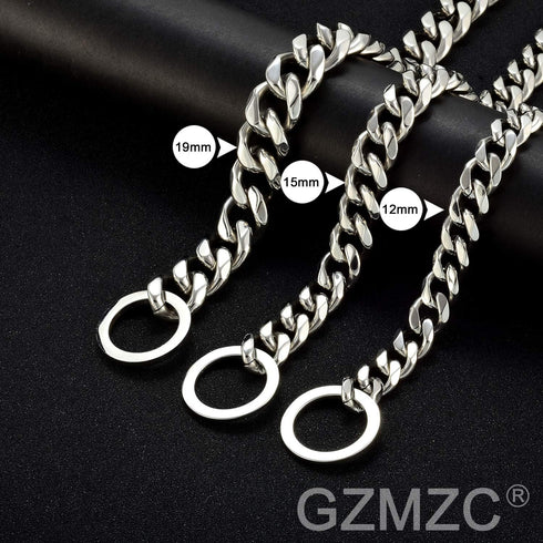 Dog Chain Collar - High Polished Stainless Steel Cuban Link Heavy Duty Chew Proof Walking Chain Leash for Small Dogs
