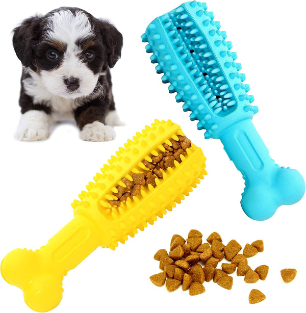 Youngever 2 Pack Dog Treat Toys for Teeth Cleaning, Chewing, Fetching, Treat Dispensing Toys - Small 4.8 inch