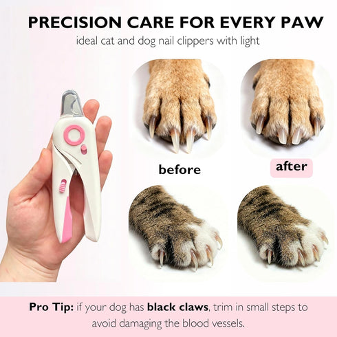 Generic 4-in-1 Trimmer Dog Nail Clippers with Light - Safe Pet Nail for Dogs & Cats, All Breeds - Sharp Stainless Steel