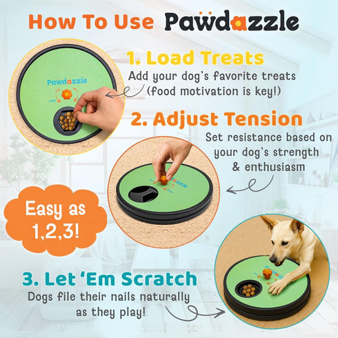Pawdazzle Dog Nail Scratch Board with Treat Box - Interactive Dog Scratch Pad for Nails with Built-in Reward System |