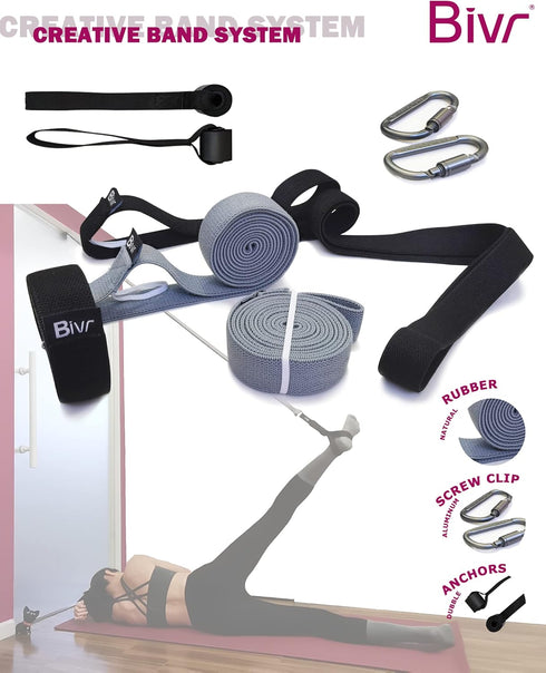 Portable Pilates Home Kit with Loop Straps, Resistance Bands, Door Anchors, and Carabiners for Home Workouts