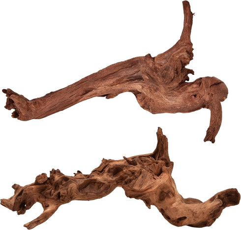 majoywoo Natural Large Driftwood for Aquarium Decor, 12.5-18" Reptile Decor, 2 Pcs