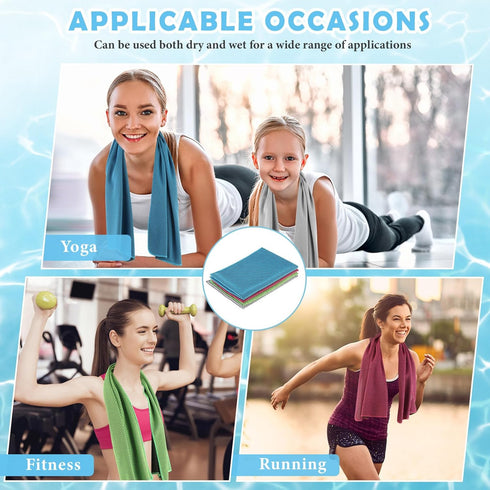 12 Pack 32 12 x in Cooling Towels Bulk for Neck and Face Microfiber Ice Towel Sweat Towels Breathable Soft Chilly Towel