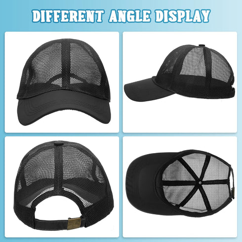 Jadive 6 Pcs Mesh Baseball Cap - Summer Breathable Trucker Hat for Men Women Adjustable Sports Running