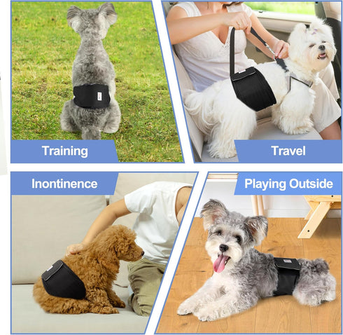 5 Pack Dog Diapers Male Reusable, Premium Belly Bands for Male Dogs, High Absorbing Dog Pee Wraps for Doggie