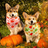 50 25 (25.6 17.7 17.7) Preboun Pcs Fall Thanksgiving Dog Bandana Bulk Pumpkin Maple Leaves Bandana for Dogs Triangle