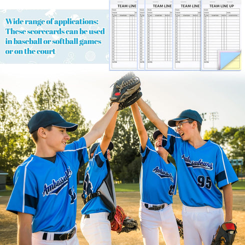 Resholder 360 Sets 12 Pack 4 30 16 4.58 inch Baseball Softball Lineup Cards Part Carbonless Copies Games with Player