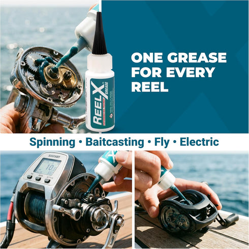 ReelX Fishing Reel Grease, Marine-Grade Anti-Rust Lubricant for Bearings, Spinning, Baitcasting, Spincast, Fly