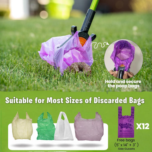 #1 2024,2026. 10-Yr GoGo Stik, Catch-N-Go! Consumer Reports Rated Ergonomic Scooper Catch Poo on Walks. Alum