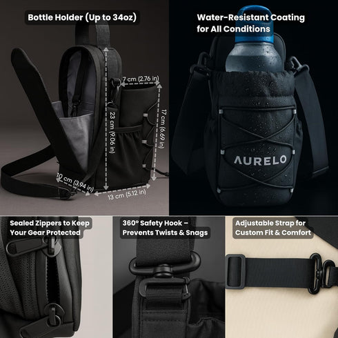 Generic 40oz), Magnetic Gym Bag for Men & Women Small Gym Bag with Rack Attachment, Water Bottle Holder (Up to Compact