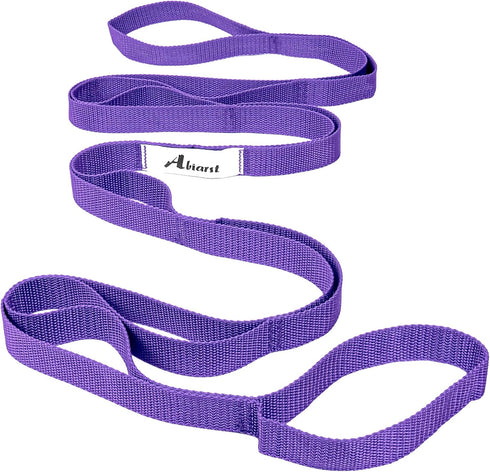 Stretching Strap Yoga Strap for Physical Therapy, Non-Elastic Straps for Stretching, 10 Loops for Pilates, Flexibility