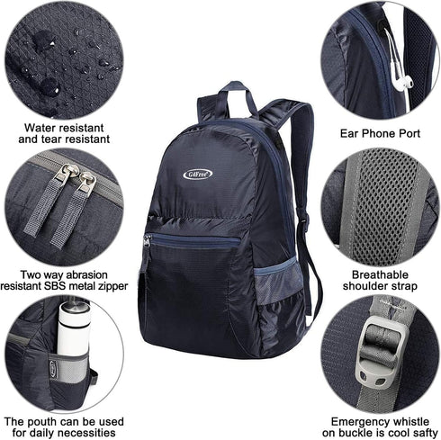 G4Free 20L Lightweight Packable Backpack, Travel Hiking Daypack, Foldable for Men and Women
