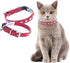 Angel Athens Red Rhinestone Leather Cat Collar, 12" x 1/2", Elastic Break-Away Safety