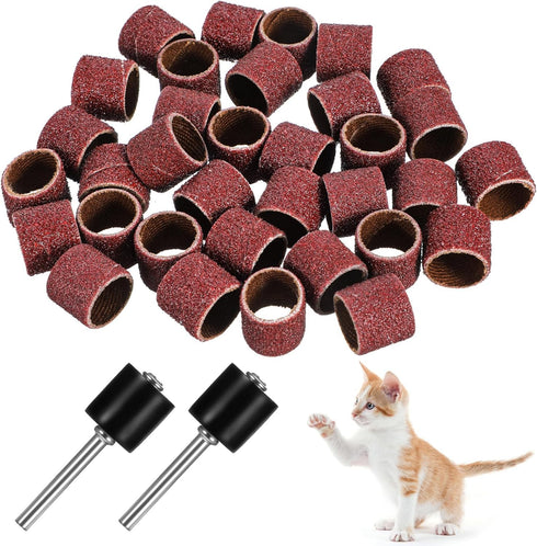 DPWOUM 42 Pcs Pet Nail Grinder Replacement Kit with Grit Nail Smoother Sanding