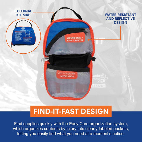59 (0100-1000) Adventure Medical Kits Mountain Series Medical Kit (Day Tripper Lite) - Pieces, blue/orange, one size