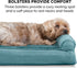 Furhaven Cooling Gel Dog Bed for Medium/Small Dogs, Removable Bolsters & Washable Cover, Plush & Suede Sofa for Dogs Up