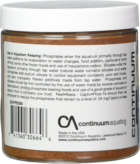 Continuum Aquatics 300-g Reef-Basis Captiv Phos Fe - Ferric Oxide Filtration Media for Phosphate Removal
