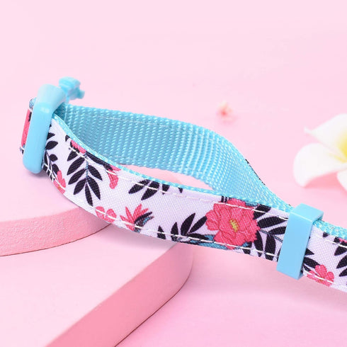Mile High Life Cute Girl Dog Collars, Lightweight Soft Poly Cotton Fabric for Small Dogs, Flower & Fruit Pattern