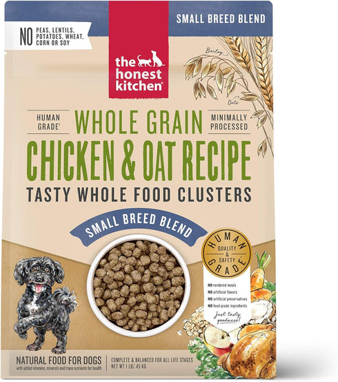 The Honest Kitchen Whole Food Clusters, Small Breed Whole Grain Chicken Dry Dog Food, 1 lb Trial Pouch