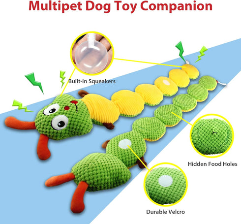 Gigwi Interactive Dog Puzzle Toys, Squeaky Treat Dispensing Toys for Small Medium Large Dogs, Plush Puppy Chew