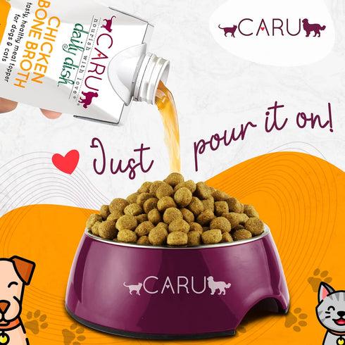 CARU Daily Dish Chicken Broth Meal Topper for Dogs and Cats, 1.1 lbs