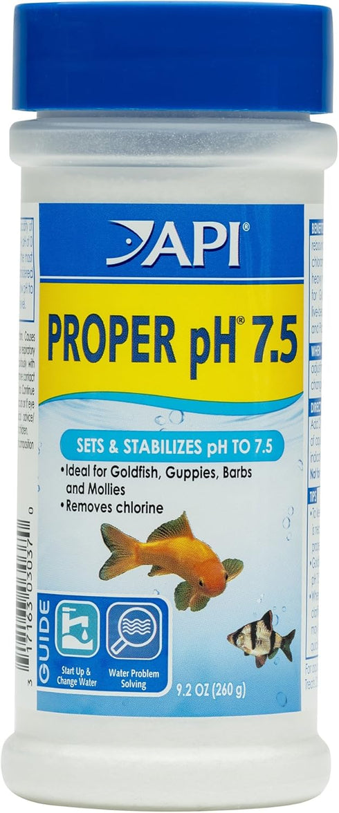 API Proper pH 7.5 Freshwater Aquarium Water pH Stabilizer 9.2-Ounce Container, Proper