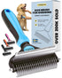 MalsiPree Dog Brush for Shedding, 2 in 1 Undercoat Rake Deshedding Tool for Medium to Large Dogs, Pet Dematting Comb