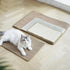 FUKUMARU Cat Scratcher Mat, 23.6 X 15.7 Inch Natural Sisal, Horizontal Cat Floor Scratching Pad (Cream - Thicken)