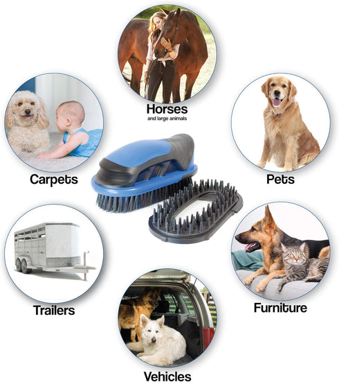 Vacuum Brush Kit for Horse Grooming, Cleaning Furniture, Carpets, and Auto Interiors for All Pets