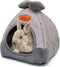 YUEPET Bunny Bed Warm Guinea Pig Cave Beds, Cute Bowknot House, Big Hideouts Cage Accessory for Dwarf Rabbits, Hamster,