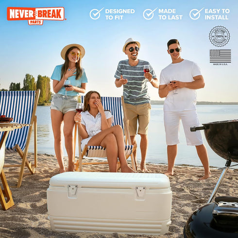 NeverBreak Parts - 2 Pack Igloo Cooler Replacement Latches with Posts and Screws, High Strength Repair Kit