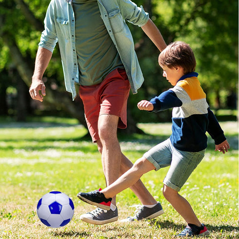 Soccer Ball Size 2,3,4,5, White Blue, Anti-Explosion Classic Design for Kids Toddler Training Practice