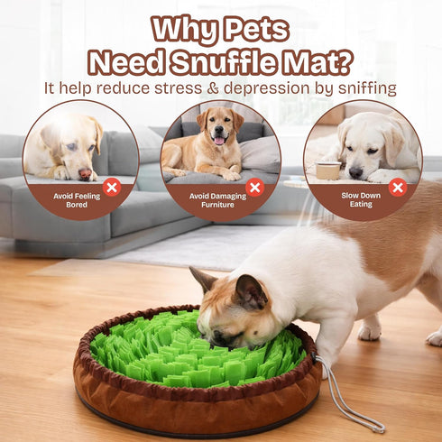 ABNIA Snuffle Mat for Dogs | Travel-Friendly & Durable Dog Sniff Mat | Encourages Foraging, Mental Stimulation, Slow