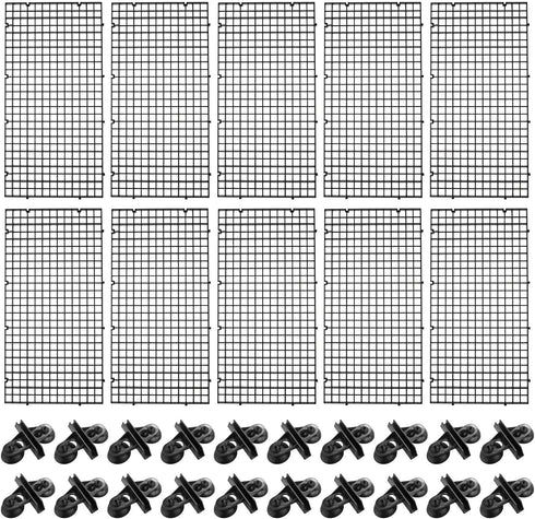 10pcs Aquarium Divider Isolation Board Partition Pane Separator Black Mixed Breeding with 20pcs Sucker Clips