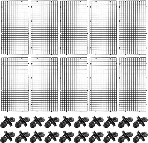 10pcs Aquarium Divider Isolation Board Partition Pane Separator Black Mixed Breeding with 20pcs Sucker Clips
