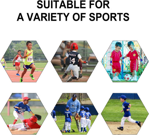 Gejoy 16 Pieces Sports Wristbands, Sweatbands for Kids Soccer, Baseball, Football, Basketball Sports