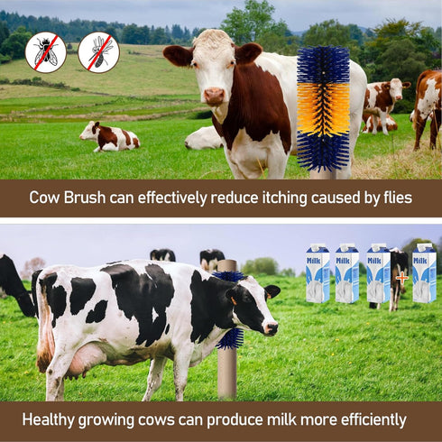 2 pack) Livestock Scratching Brush, Flexible PBT Horse Grooming Kit Horse Brushes, Massage Brush Kit for Cattle, Cow