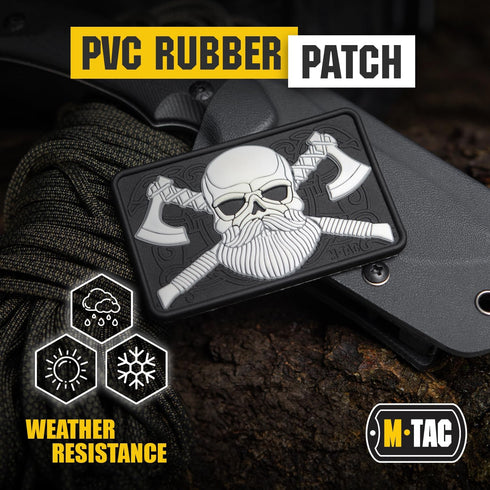 M-Tac Tactical Beard Skull Patch - Morale Patch for Military Gear, Army Patches for Clothes and Hats